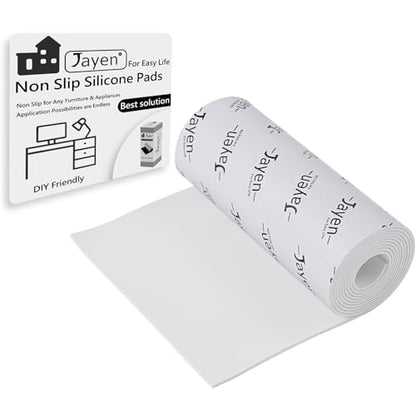 Non Slip Self Adhesive Silicone Cuttable Furniture Pads - 5x40 inch Versatile Non-Slip Silicone Pads for Variety of Objects, Appliances and Furniture - color: 5x40 White