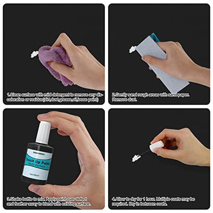 NADAMOO Black Multi Surface Touch Up Paint, Interior and Exterior House Appliance Paint for Cabinet, Wall, Door, Furniture, Windows, Shutter and Trim