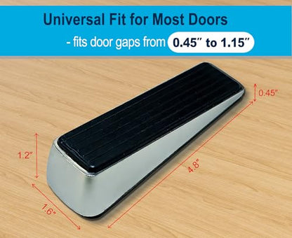 Heavy Duty Rubber Door Stopper Wedge (2 Pack) – Non-Slip Door Stoppers for Bottom of Door, Floor-Friendly Door Stop for Carpet, Tile & Hardwood, Ideal for Home, Garage, Classroom & Office