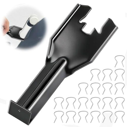 1 Piece Black Automotive Window Handle Crank Removal Tool and 20 Pieces Door Panel Retainer Clips Tool Set, Interior Inside Door Lock Hardware Repair Kit, Universal Fit for Most Vehicles 76951 76980