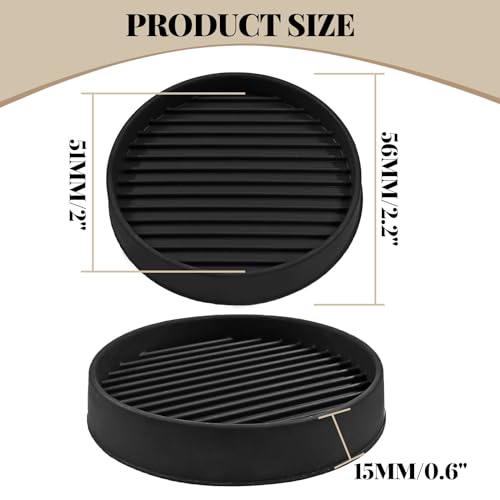 Bonsicoky 4 Pcs Non Slip Furniture Pads - 2 Inch Round Rubber Furniture Caster Cups with Anti-Sliding Floor Grip - Furniture Coasters for Couch Chair Feet - Black - size: Black, Diameter: 2"