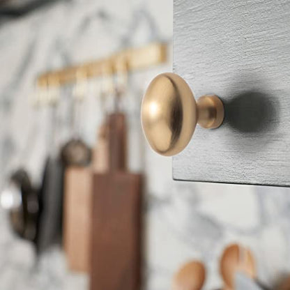 TUNNY 10 Pack Oval Ellipse Single Hole Cabinet Knob-Champagne Bronze Single Hole Furniture Hardware Knob for Bathroom Dresser Kitchen Cabinets Bedroom Cabinet Pull - color: Champagne Bronze, size: Knob - 1.32"(33.6mm) Diameter - 10pcs