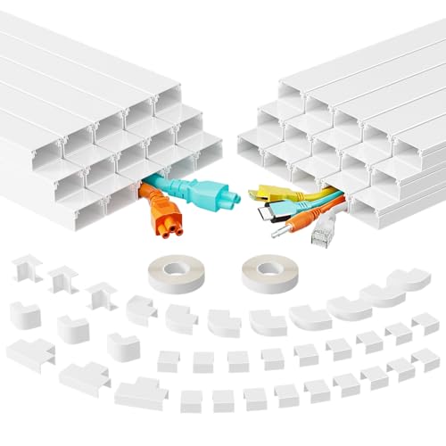 425in TV Cord Hider Wall, Cord Covers for 2-3 Wires on Wall, Easier Set-up Cable Hider Wire Covers for Cords on Wall, Paintable Cable Cover Management to Hide TV Wires, W0.95 H0.55in, White - color: White, size: 425in L x 0.95in W x 0.55in H