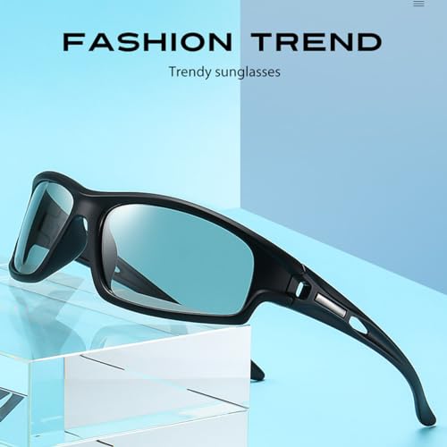 YIMI Polarized Photochromic Driving z87 Sunglasses For Men Women Day and Night safety glasses - color: Photochromic/Black Lens