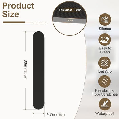 4 PCS 30Inch Non-Slip Furniture Rail Pads for Hardwood Floors, Recliner Non Slip Grippers, Recliner Floor Protector, Anti-Slip Furniture Pads Keeping Recliners Sofas Couches Chairs Furniture in Place - size: 4 Pcs Rail-Black