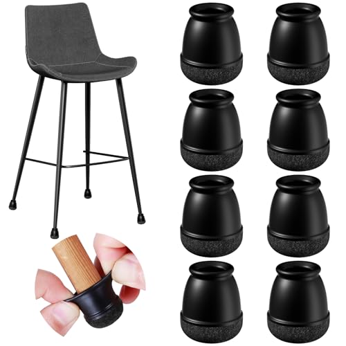 24 Pcs Extra Small Chair Leg Floor Protectors, Silicone Chair Leg Protectors for Hardwood Floors, Round Felt Pads Caps Chair Leg Covers to Protect Floors from Scratches & Noise(Black, Fit 0.35"-0.55") - size: XS(Fit: 0.35"-0.55")