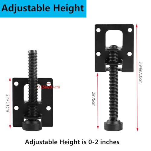 4 Pack Heavy Duty Furniture Leveling Feet, 2-inch Adjustable Height Leg Leveler, Adjustable Furniture Leveler with Screws, Allen Wrench for Cabinets, Furniture, Table Flawless Leveling - size: 2 inch