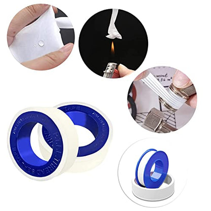 BetterJonny 10 Rolls Teflon Tape, 12mmx10m PTFE Pipe Sealant Seal Tape Industrial Thread Seal Tapes Plumbing Waterproof Seal Tape for Shower Head,Water Pipe Sealing Tape,Thread Seal（White）