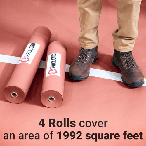 Floor Protection Paper 36" x 1992" (166’) Red Rosin Paper Roll (Pack of 4) - Made in USA Thick Heavy-Duty 7 mil Masking Paper for Surface Protection from Paint, Dust, Foot Traffic - style: 1992 sq ft (36" Pack of 4 Rolls)
