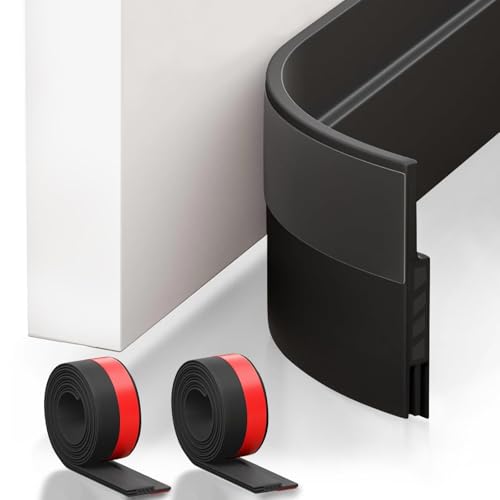 Suptikes 2 Pack Door Draft Stopper，Door Sweep for Exterior & Interior Doors,Door Bottom Seal Dust and Noise Insulation Weather Stripping Draft Guard Insulator, 2" W x 39" L, Black - color: Black