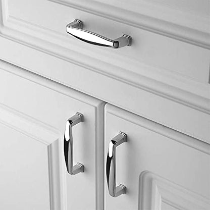 KOOFIZO 10 Pack 3 Inch Polished Chrome Kitchen Cabinet Pulls Polished Chrome Cabinet Handles Chrome Cabinet Hardware for Kitchen Cabinets 1817 Drawer Dresser Cupboard Bedroom - color: Polished Chrome, size: 3" CC - 10pcs