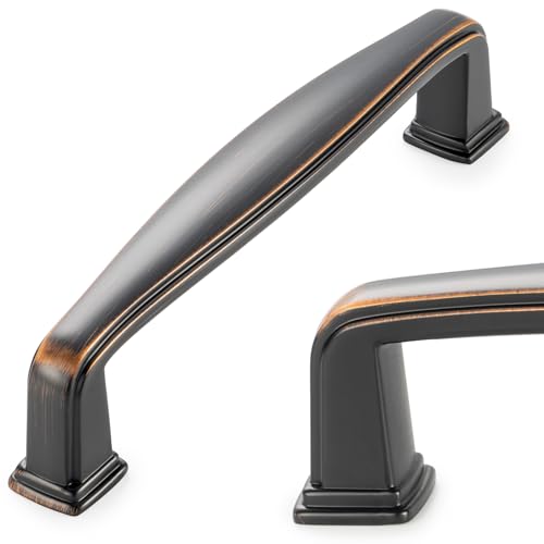 KOOFIZO 10 Pack 3-3/4 Inch Oil Rubbed Bronze Kitchen Cabinet Pulls Rubbed Bronze Cabinet Handles Bronze Cabinet Hardware for Kitchen Cabinets 1817 Drawer Dresser Cupboard Bedroom - color: Oil Rubbed Bronze, size: 3-3/4" CC - 10pcs