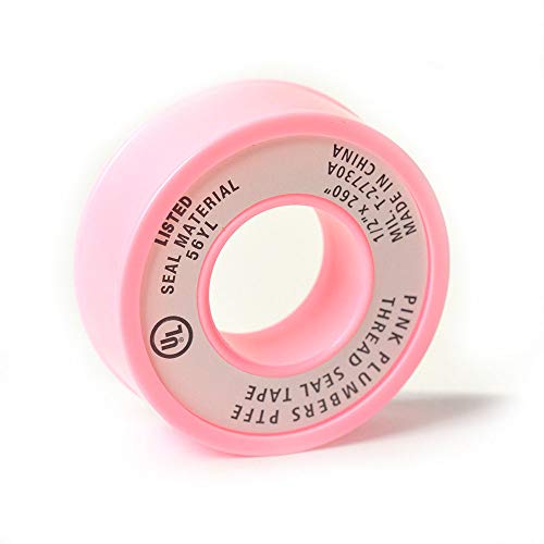 Thrifco 4400942 1/2" x 260" Pink High Density Plumbers Thread Sealing Tape