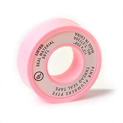 Thrifco 4400942 1/2" x 260" Pink High Density Plumbers Thread Sealing Tape