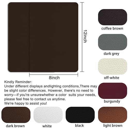 Self Adhesive Leather Repair Patch,8x12 inch Vinyl Repair Kit,Leather Repair Kit for Furniture,Car Seat,Couch,Office Chair, 2 Pcs Dark Brown - color: Dark Brown, size: 8*12inch