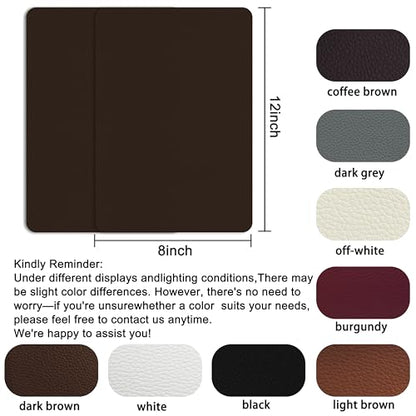 Self Adhesive Leather Repair Patch,8x12 inch Vinyl Repair Kit,Leather Repair Kit for Furniture,Car Seat,Couch,Office Chair, 2 Pcs Dark Brown - color: Dark Brown, size: 8*12inch