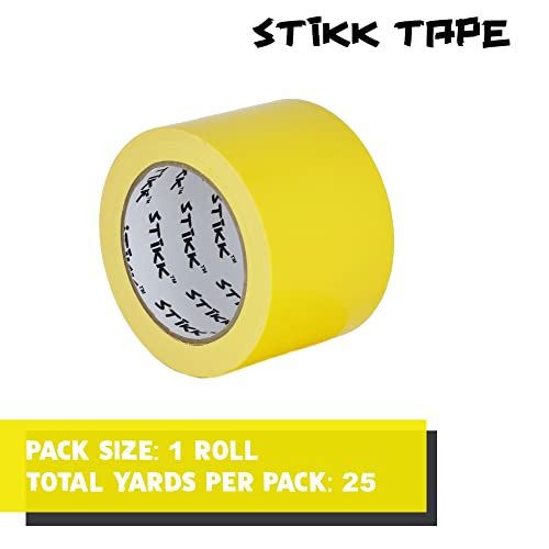 STIKK Duct Tape - Yellow Duck Tape - 3 inch x 25 Yards - Heavy Duty Tape for Repairs, Household Projects - for Commercial HVAC and Construction - Effective Heavy Duty Waterproof Duct Tape - color: Yellow