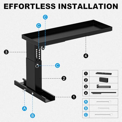 Foldable Ladder Leveler for Stairs, Adjustable 10.2"-16.45" H & 13.38"-19.3" Width, Heavy-Duty Steel Ladder Extender for Stairs with Non-Slip Rubber Base, Fits Extension, Straight & Telescopic Ladders - size: 21.38"
