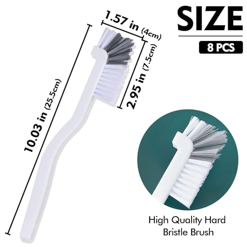 Dish Scrub Brush 8PCS Small Scrub Brush Nylon Gap Cleaning Brush for Household Use on Bathroom, Kitchen, Tile Floors, Sink, Grooves, Window Tracks (8 Brushes + 8 Hooks)