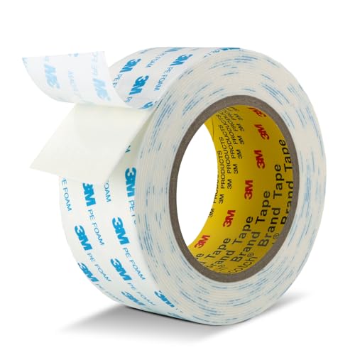 Double Sided Tape Strong White Foam Tape 2" x 18Ft Made of 3M Heavy Duty Mounting Tape Waterproof PE Foam Adhesive Strips for Posters Alarm Sensors Window Shades and Other Home Office Deco - color: White, size: 2" X 18ft