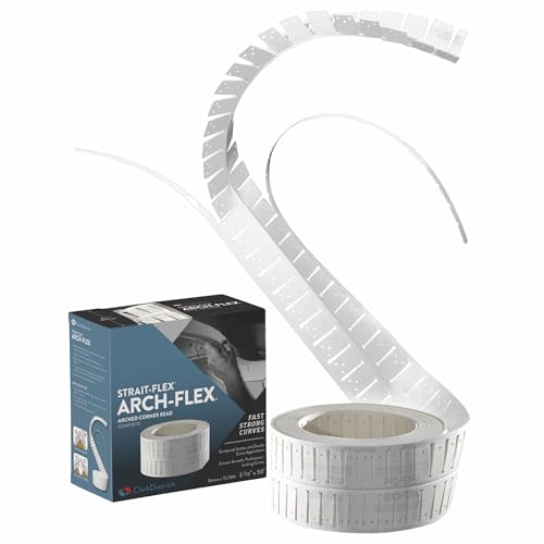 Drywall Tape – Arch-Flex Corner Bead for Drywall Repair – Flexible Composite Roll for Curved Corners – Fits Arched Windows, Vaults, Ducts – 3-1/4" x 50'