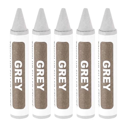 uxcell Furniture Repair Wood Markers, 5 Pcs Grey Touch Up Filler Sticks, Wood Wax Pen Crayons for Scratches, Wood Floors, Tables, Cabinet, Carpenters, Cover Ups - color: Gray