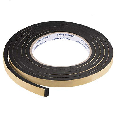 uxcell Sealing Foam Tape 10mm Wide 5mm Thick 2m/6.56ft Long, EVA Self Adhesive Weather Strip for Window Door Insulation - size: 10mmx5mmx2m
