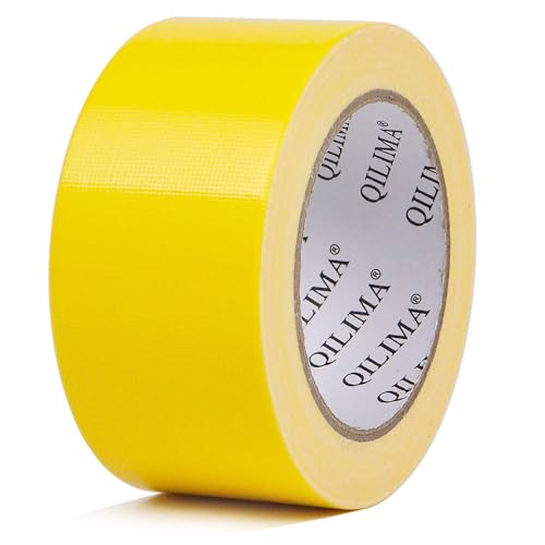 QILIMA Cloth Duct Tape, Waterproof Duct Cloth Fabric, Professional Grade Duct Tape for Photographers,Repairs, DIY, Crafts, Indoor Outdoor Use,2 Inch X 28 Yards, Yellow - color: Yellow