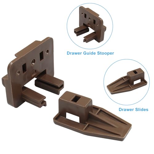 12 Set Drawer Track Guide Kits, Drawer Slides Plastic Track Guide Glide Drawer Replacement Part for Center Mount Drawer, Dressers, Rite-Trak I Drawer Guide Glide, Nightstand Drawer