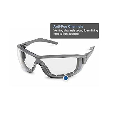 Gateway Safety 22ST79 Silverton Strap Version Safety Glass, Gray Frame - Clear FX2 Anti-Fog Lens, One Size - color: Clear Fx2 Anti-fog Lens, style: Strap