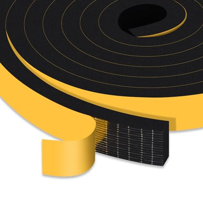 High Density Foam Weather Stripping Door Seal Strip Insulation Tape Roll for Insulating Door Frame, Window, Air Conditioner Self Adhesive Sealing Weatherstrip Dustproof (1 in x 1/2 in x 40 Ft) - size: 1 In x 1/2 In x 40Ft