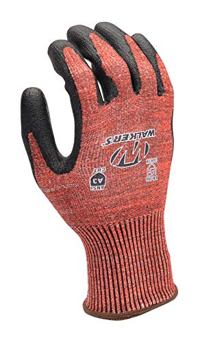 Walker's Men's A3 Cut Resistant Gloves w/HPPE Knitted Shell & PU Foam Palm | Durable Lightweight EN388 Work Safety Gloves, Small - size: Small