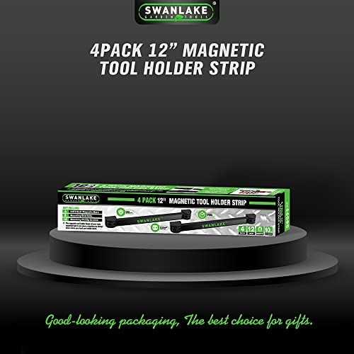 SWANLAKE GARDEN TOOLS 4-Piece 12" Magnetic Tool Holder Storage Organizer, Wall Mount Rack Garage Organization, Magnetic Strip for Garage Organization - style: Magnetic 12" 4-Piece
