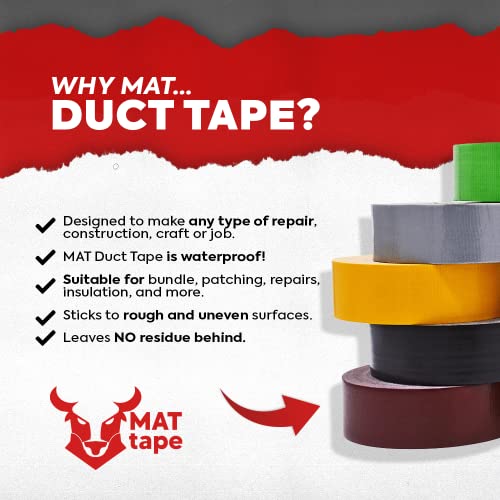 MAT Duct Tape Burgundy Industrial Grade, 2 inch x 60 ft. Waterproof, UV Resistant for Crafts, Home Improvement, Repairs, & Projects - color: Burgundy