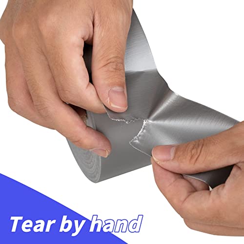 Oleitodh 6 Pack Duct Tape Silver Gray Heavy Duty 330 Yards x 3 Inch - Strong, Flexible,No Residue,All-Weather and Tear by Hand - Bulk Value for Do-It-Yourself Repairs and Professional Use - color: Gray, size: 3inch x 330 yards