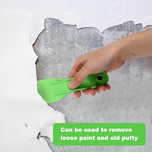 HARFINGTON 6pcs Putty Scraper Set Plastic Flexible Putty Knives Disposable Paint Spreader Cleaner Tool for Spackling, Patching Painting Repairing, Green - color: Green
