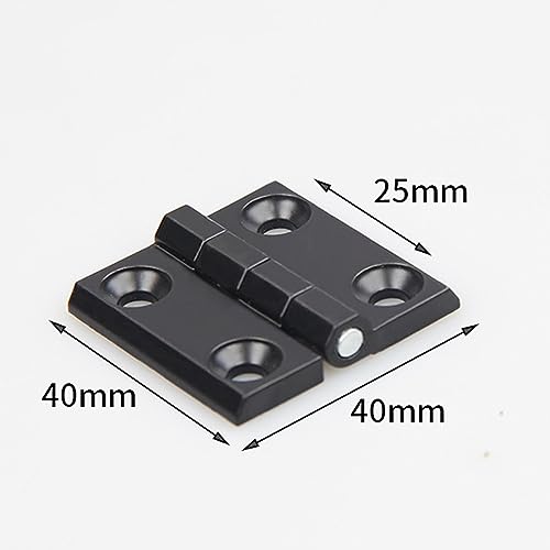 6 Pcs Black Zinc Alloy Hinge 40x40mm Door Frame Hinges Aluminum Profile Hinge Install Kit for 2020 Aluminum Extrusion Profile Slot 6mm (40x40mm) - size: 40x40mm