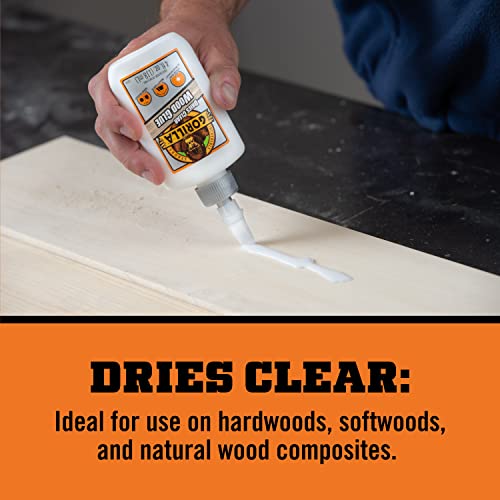 Gorilla Dries Clear Wood Glue, 4 Ounce Bottle (Pack of 2) - Water Resistant for Indoor or Outdoor Projects and Repairs - style: Clear