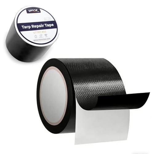 UPTOP Waterproof Butyl Tape, RV Underbelly Tape, 4in x 25ft Heavy Duty Scrim Shield Tarp Repair Tape, Waterproof UV-Resistant Duct Tape for RV, Camper, Tent, Awning, Outdoor Repair - size: 4Inch × 25FT