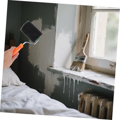 POPETPOP 1 Set Textured Paint Roller Brush Kit Wall Repair Tool with Rollers Holder for Smooth Finishes for Renters Landlords Ergonomic Design Durable Shed Resistant Paint Tools