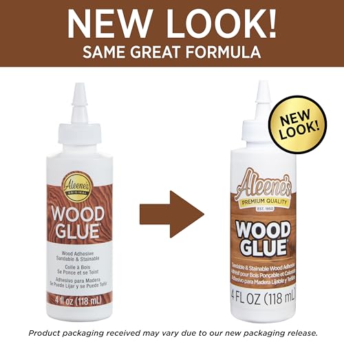 Aleene's DIY Wood Glue, Sandable, Stainable, Paintable Wood Bond, Permanent Hold, Nontoxic, Fast Drying, 4 fl oz - size: 4 fl oz - 1 Pack