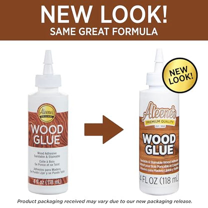 Aleene's DIY Wood Glue, Sandable, Stainable, Paintable Wood Bond, Permanent Hold, Nontoxic, Fast Drying, 4 fl oz - size: 4 fl oz - 1 Pack