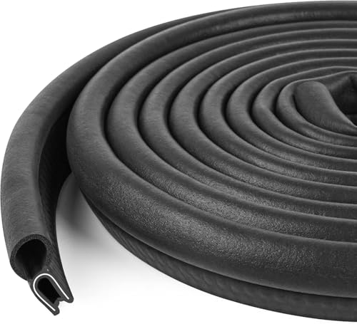 Automotive Door Weather Stripping 22Ft Car Door Rubber Edge Trim Seal Strip Gasket with Top Bulb Easy to Install for Car Bus Camper Boat RV Truck Doors and Home Applications - color: 22Ft