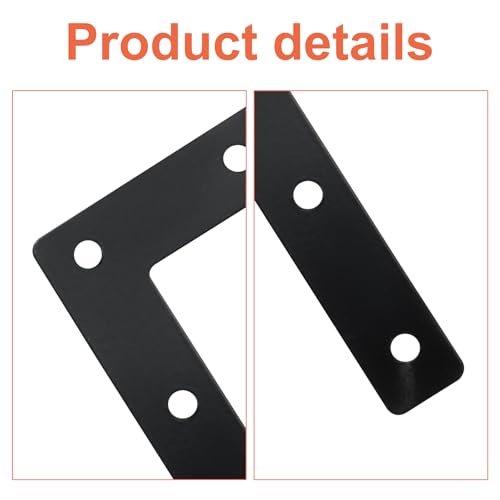 Bivethoi 10 Pcs L Shape Flat Mending Plates, 80 x 80mm (3.15" x 3.15") Stainless Steel Corner Braces with Screws, Flat Angle Brackets for Wood Furniture Repair, Cabinet, Shelf & DIY Projects, Black - size: 80x80mm/3.15"x3.15", style: L shape