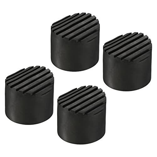 MECCANIXITY Ladder Non-Slip Feet Mat 64mm ID Rubber Round Telescopic Ladder Accessories Pad Cover Cushion for Ladder Protection Black Pack of 4 - size: 64mm