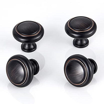 Round Knobs and Pulls - 20 Pack / 1.4 Inch(36mm), Brushed Nickel, Trendy Cabinet Nobs for Kitchen, Vanity, TV Cabinets, Office Furniture Handles - color: Oil Rubbed Bronze