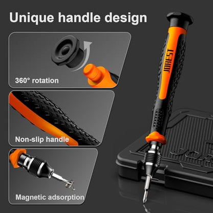 JOREST 40Pcs Small Precision Screwdriver Set with Torx Triwing Phillips, Mini Repair Tool Kit for Macbook, Computer, Laptop, PC, iPhone, PS5, Xbox, Switch, Glasses, Watch, Ring Doorbell, Electronics - style: 40 in 1 CRV