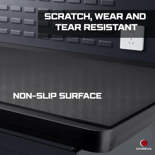 ONREVA Workbench Mat 20X48 Inches, EVA Rubber Work Mat, Protect Your Work Bench Top, Heavy Duty Pad for Tool Box Top, Table, Tool Station, Rolling Cabinet Cart Cover Liner Matt, 48"X20" 5mm Thick