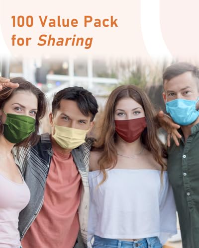 Face Masks Disposable 100 Pack, 4 Ply ASTM Level 3 Medical Grade, Breathable for Adult Outdoor Protection, Individually Wrapped for Home, School & Office, Autumn Symphony - color: Autumn Symphony
