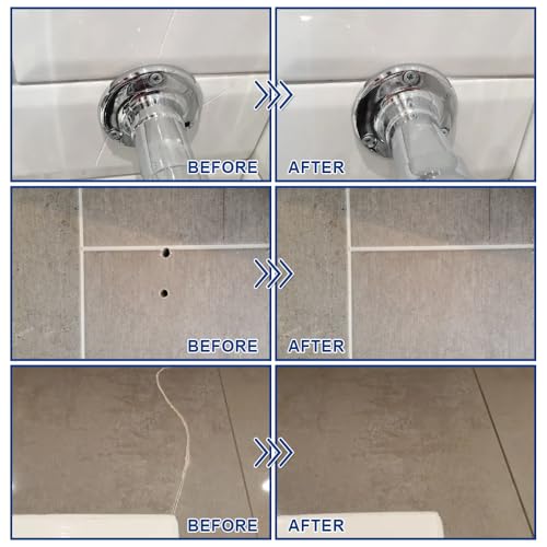 Tile Repair Kit, Ceramic Tile Chips & Cracks Repair Kit(Color Match), Porcelain Tile Repair Kit with Super Strong Adhesion, Fix Chips, Cracks and Holes on Ceramic Tile, Porcelain, Acrylic, Fiberglas